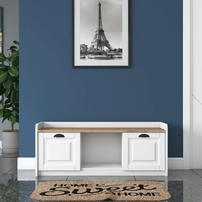 Hanah Home P2 - 1808 Zapatero Blanco y Nogal 120x45x40 cm